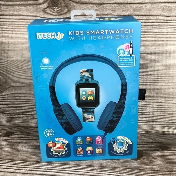 Other - iTech Junior Boys Headphones & Smartwatch Set - Blue Shark.   Z13